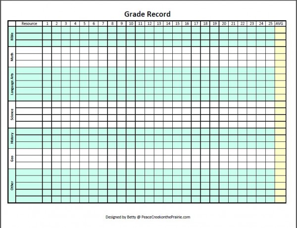 Grade Record Sample