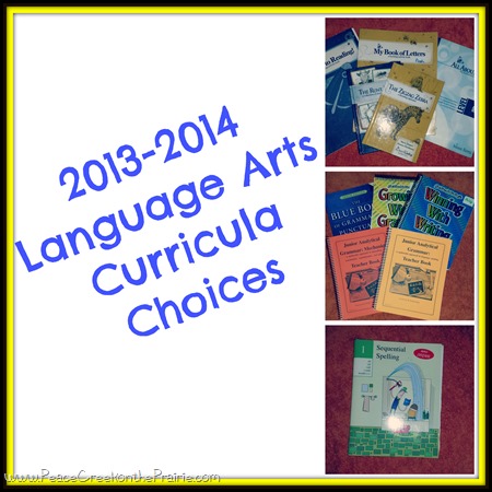 2013-2014 Language Arts Curricula Choices 