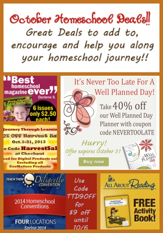 October Homeschool Deals